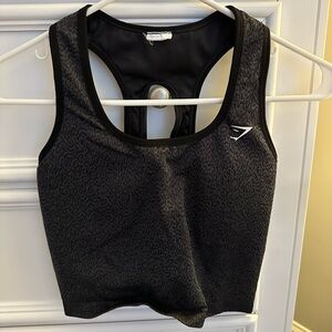Gymshark Women’s Cropped Tanks Black and Red Size Small Open Back (set of 2)